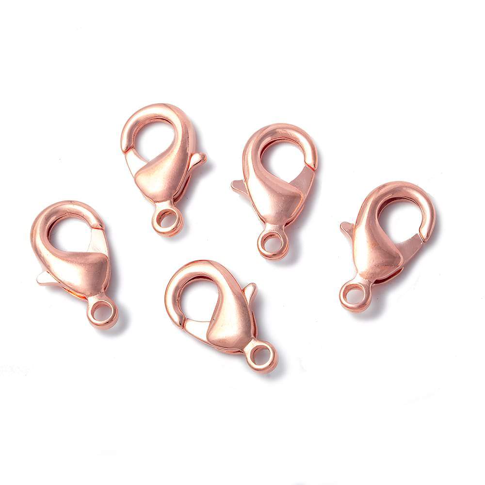 15mm Copper plated Lobster Clasp 5 pieces - Beadsofcambay.com