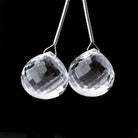 15mm Crystal Quartz Faceted Candy Kiss Focal Beads Set of 2 pieces - Beadsofcambay.com
