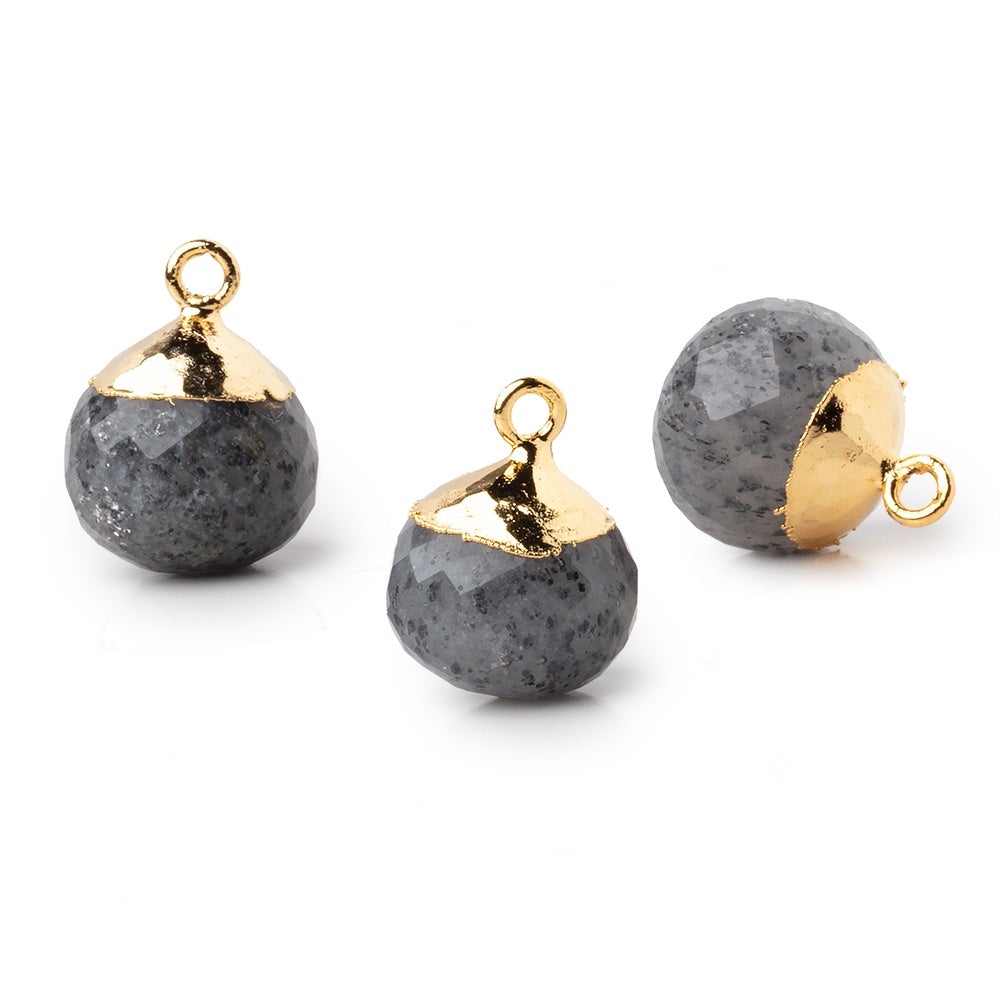 15mm Gold Leafed Celestial Quartz Faceted Candy Kiss Focal Bead 1 piece - Beadsofcambay.com