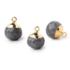 15mm Gold Leafed Celestial Quartz Faceted Candy Kiss Focal Bead 1 piece - Beadsofcambay.com