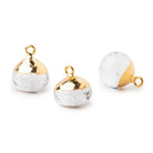 15mm Gold Leafed Crystal Quartz Faceted Candy Kiss Focal Bead 1 piece - Beadsofcambay.com