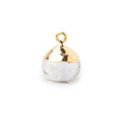 15mm Gold Leafed Crystal Quartz Faceted Candy Kiss Focal Bead 1 piece - Beadsofcambay.com