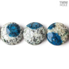 15mm K2 Azurite Granite "K2 Jasper" plain coin beads 8 inch 14 pieces 1mm hole - Beadsofcambay.com