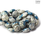 15mm K2 Azurite Granite "K2 Jasper" plain coin beads 8 inch 14 pieces 1mm hole - Beadsofcambay.com
