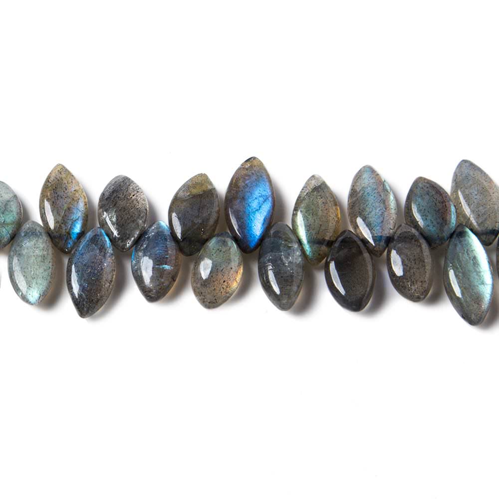15mm Labradorite Plain Marquise Beads 8 inch 55 beads AA Grade - Beadsofcambay.com