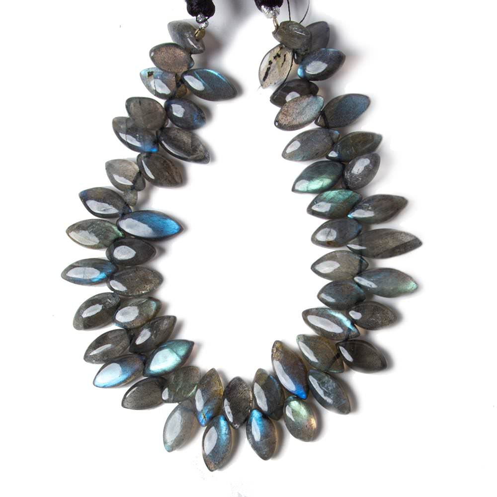 15mm Labradorite Plain Marquise Beads 8 inch 55 beads AA Grade - Beadsofcambay.com