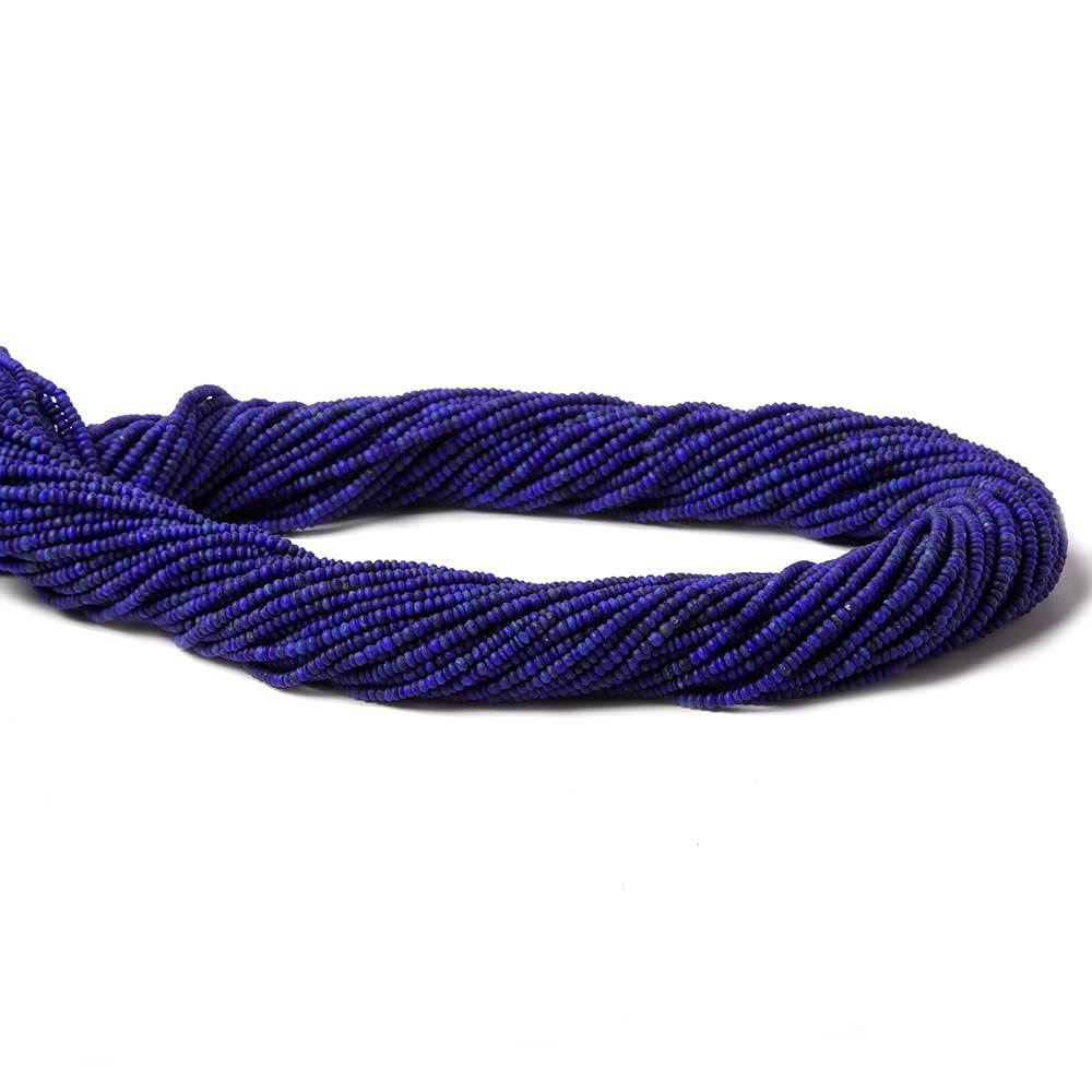 1.5mm Lapis Lazuli micro-plain rondelle beads 14.5 inches AA Grade - Beadsofcambay.com