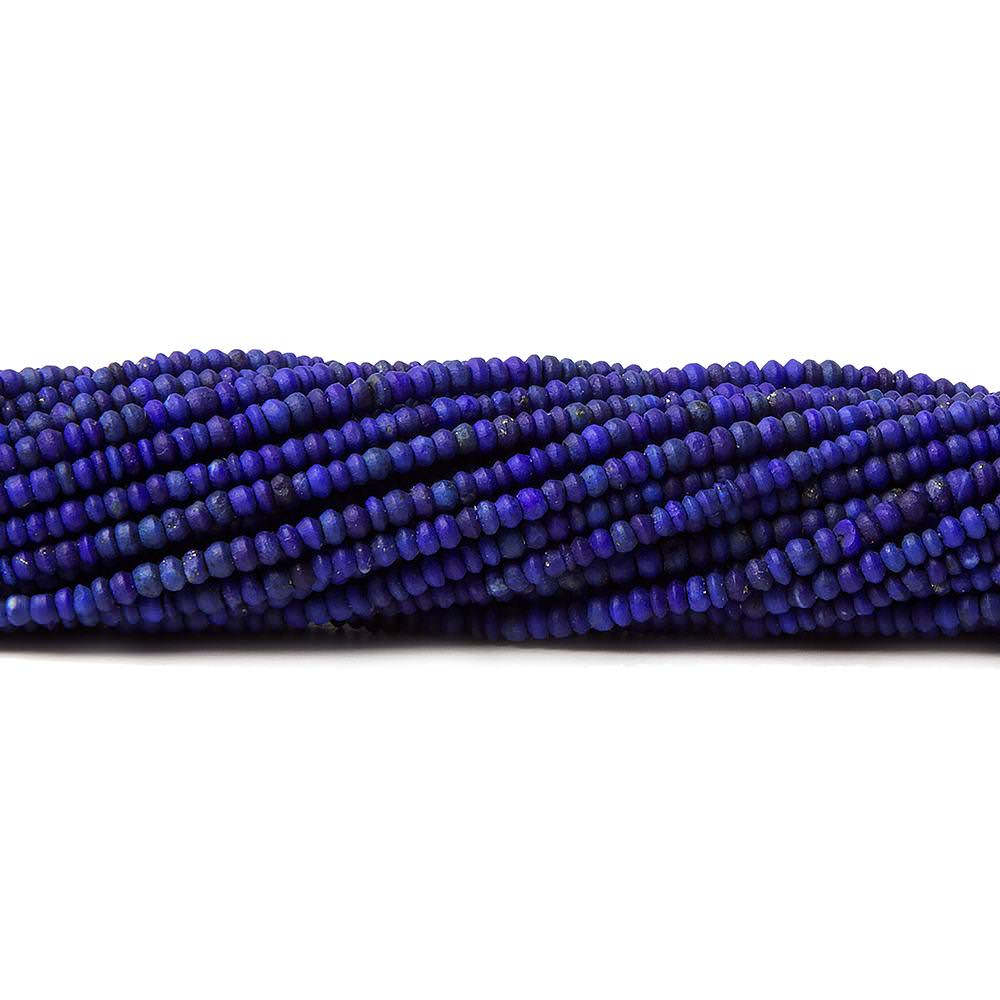 1.5mm Lapis Lazuli micro-plain rondelle beads 14.5 inches AA Grade - Beadsofcambay.com
