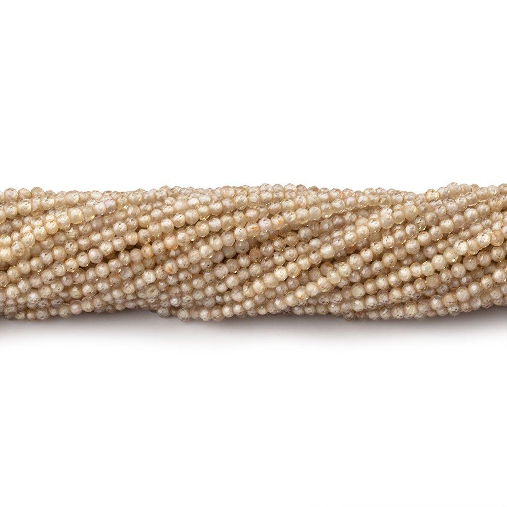 1.5mm Light Champagne Zircon Micro Faceted Rondelles 12.5 inch 233 beads AA - Beadsofcambay.com