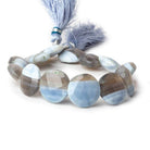 15mm Owyhee Natural Blue Opal faceted coins 8 inch 13 beads A - Beadsofcambay.com