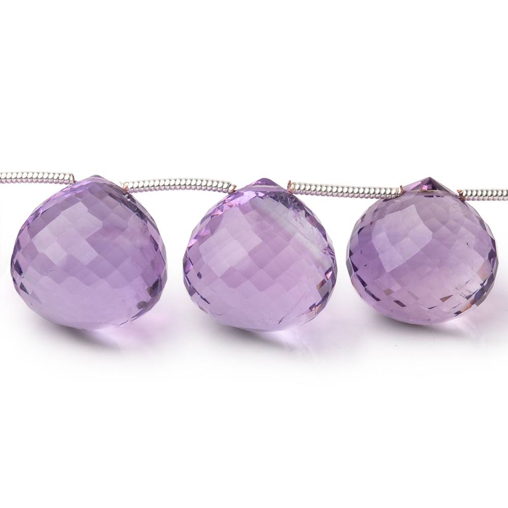 15mm Pink Amethyst Faceted Candy Kiss Beads 7 inch 11 pieces - Beadsofcambay.com