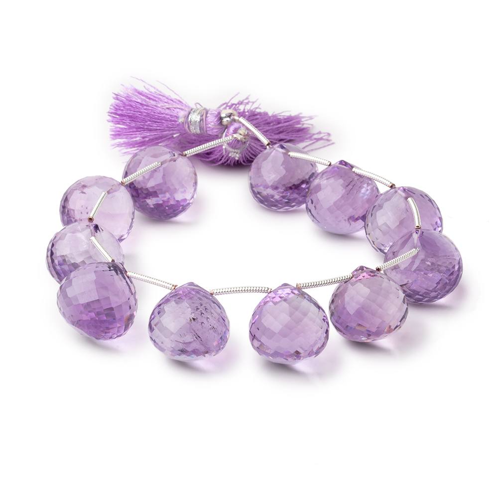 15mm Pink Amethyst Faceted Candy Kiss Beads 7 inch 11 pieces - Beadsofcambay.com