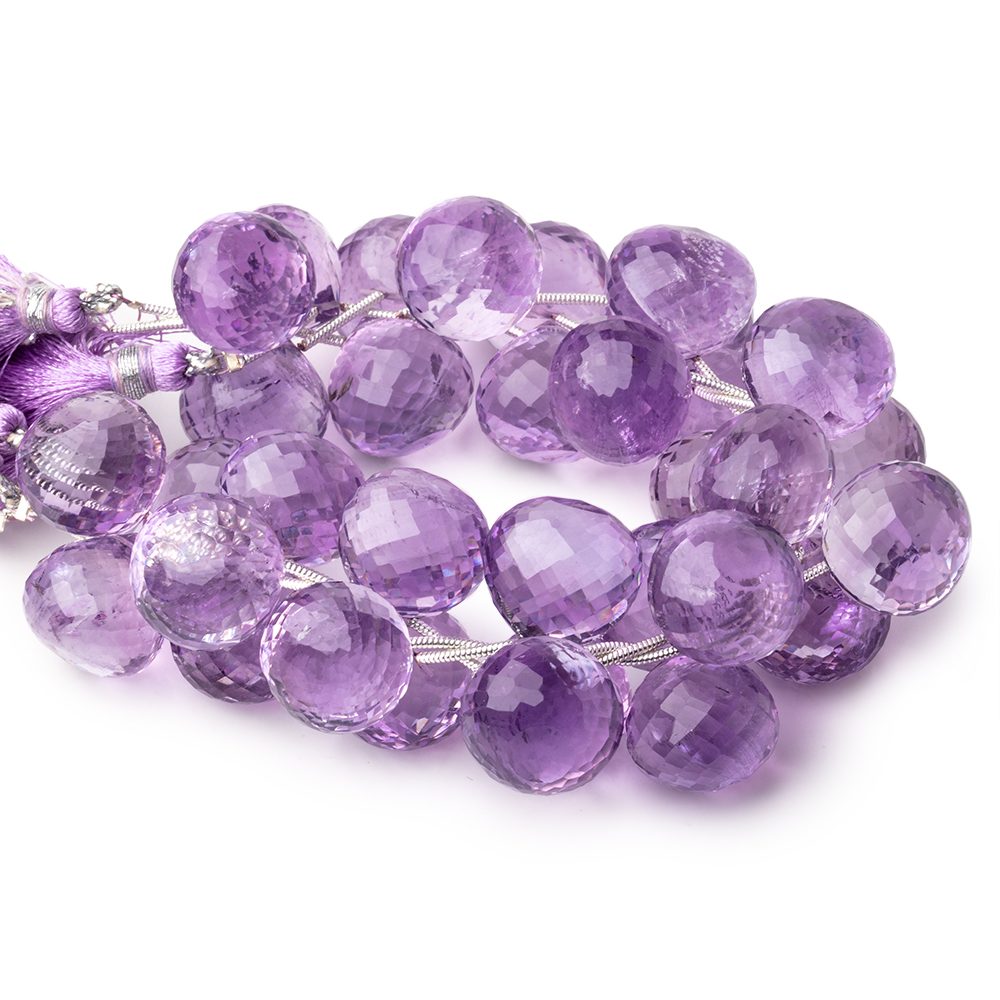 15mm Pink Amethyst Faceted Candy Kiss Beads 7 inch 11 pieces - Beadsofcambay.com