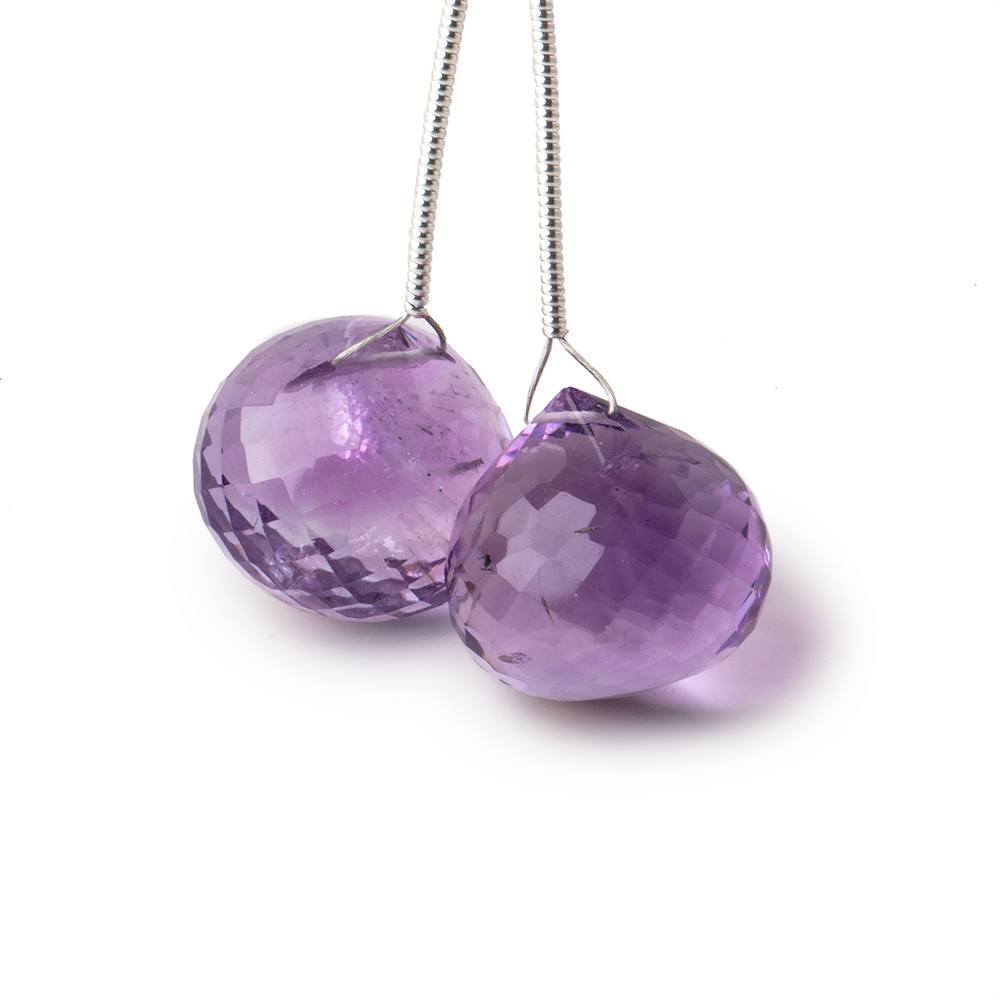 15mm Pink Amethyst Faceted Candy Kiss Focal Beads Set of 2 pieces - Beadsofcambay.com