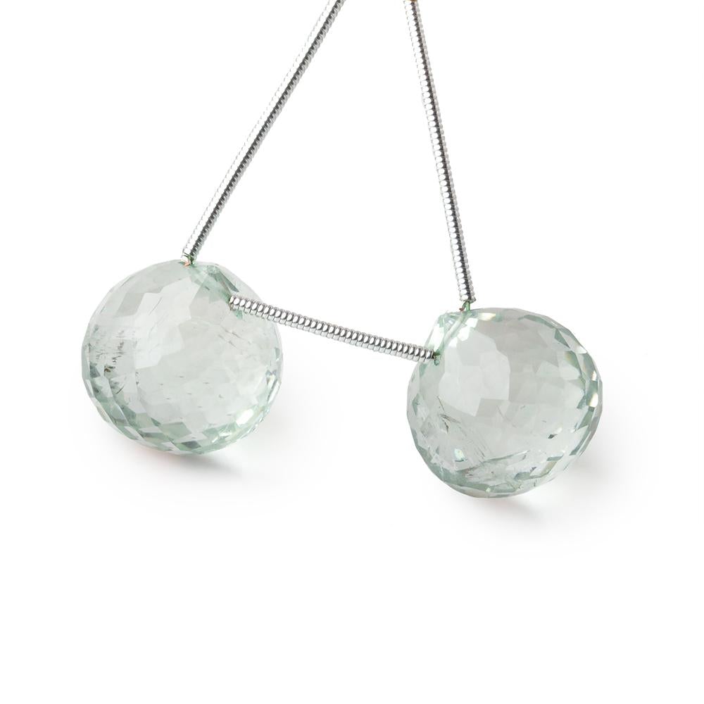 15mm Prasiolite Faceted Candy Kiss Focal Beads Set of 2 Pieces - Beadsofcambay.com