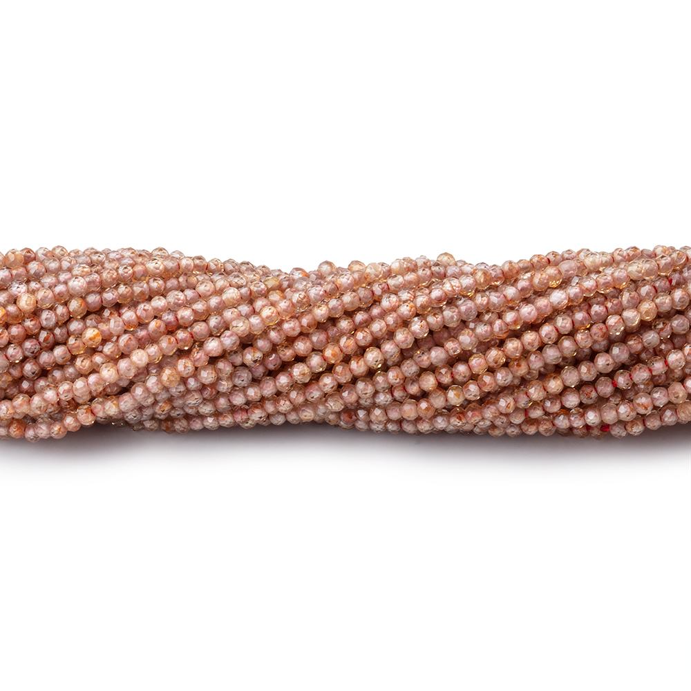 1.5mm Red Zircon Micro Faceted Rondelle Beads 12.5 inch 233 pieces AA - Beadsofcambay.com