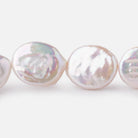 15mm Rosé White Coin Freshwater Pearls 15.5 inch 23 pieces - Beadsofcambay.com