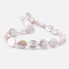 15mm Rosé White Coin Freshwater Pearls 15.5 inch 23 pieces - Beadsofcambay.com