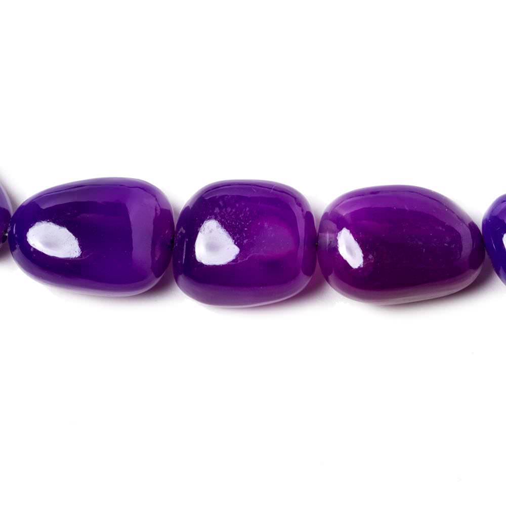 15mm Shaded Purple Chalcedony Plain Nugget Beads 16 inch 28 pieces - Beadsofcambay.com