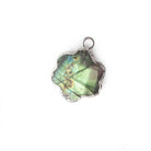 15mm Silver Leafed Labradorite Faceted Quatrafoil Focal Bead Pendant sold as 1 piece - Beadsofcambay.com