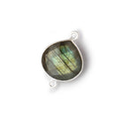 15mm Sterling Silver Bezel Labradorite Faceted Heart Connector 1 Focal Bead - Beadsofcambay.com