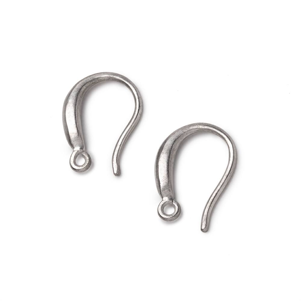 15mm Sterling Silver Earwire with a Satin Finish Set of 2 pieces - Beadsofcambay.com