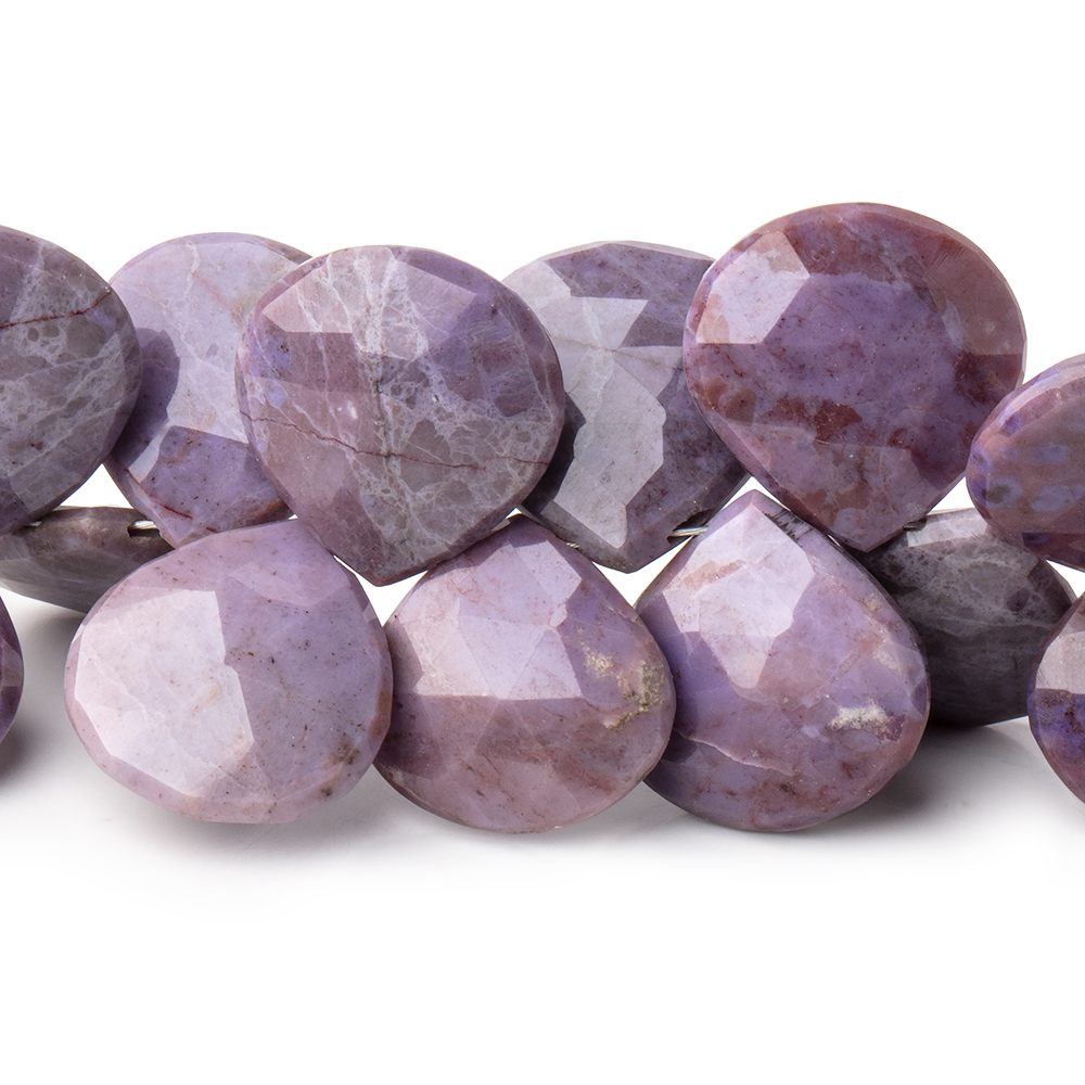 15mm Turkish Purple Jade Faceted Heart Beads 4.5 inch 20 pieces - Beadsofcambay.com