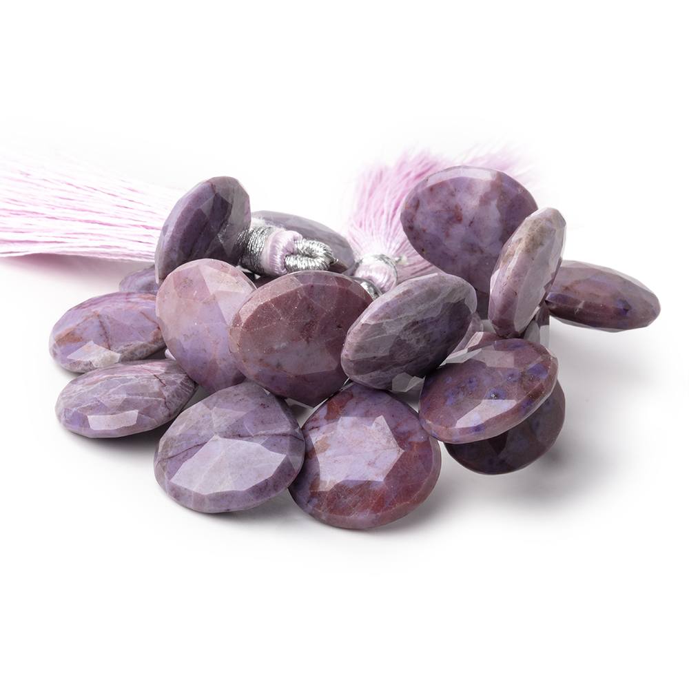 15mm Turkish Purple Jade Faceted Heart Beads 4.5 inch 20 pieces - Beadsofcambay.com
