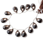 15x10-16x11mm Smoky Quartz Center Void Faceted Pears 7 inch 13 Beads - Beadsofcambay.com
