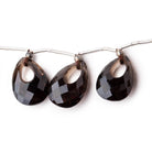 15x10-16x11mm Smoky Quartz Center Void Faceted Pears 7 inch 13 Beads - Beadsofcambay.com