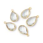 15x10-16x11mm Vermeil Bezel Prasiolite Faceted Pear Pendant 1 piece - Beadsofcambay.com