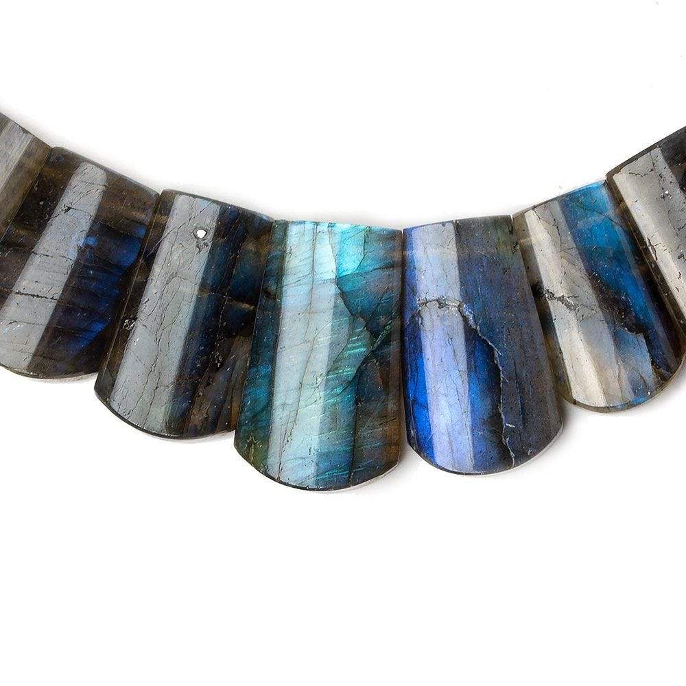 15x10-20x11mm Labradorite double drilled plain shape collar 40 beads - Beadsofcambay.com