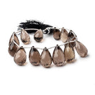 15x10-20x12mm Smoky Quartz Faceted Tear Drop Beads 8 inch 14 pieces - Beadsofcambay.com