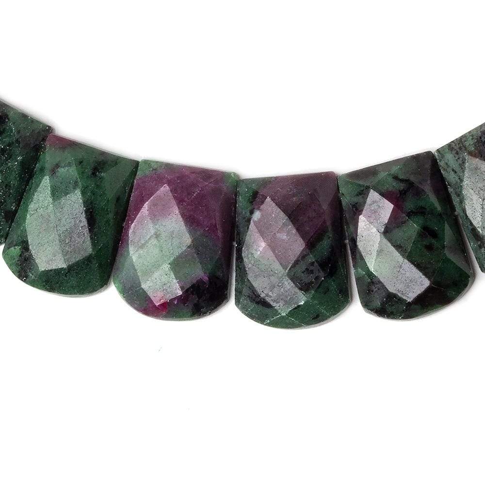 15x10-20x15mm Ruby in Zoisite double drilled faceted fancy shape collar 36 beads - Beadsofcambay.com