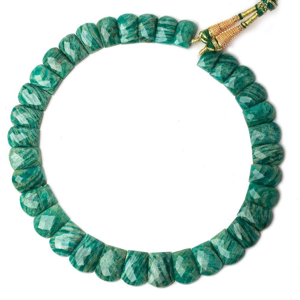 15x10-20x15mm Russian Amazonite double drilled faceted fancy shape collar 35 beads - Beadsofcambay.com