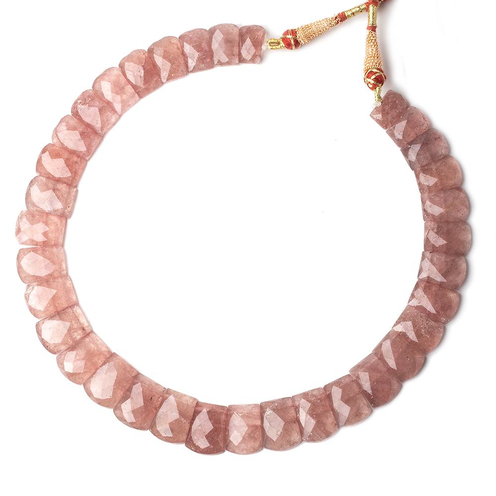 15x10-20x15mm Strawberry Quartz double drilled faceted fancy shape collar 34 beads - Beadsofcambay.com