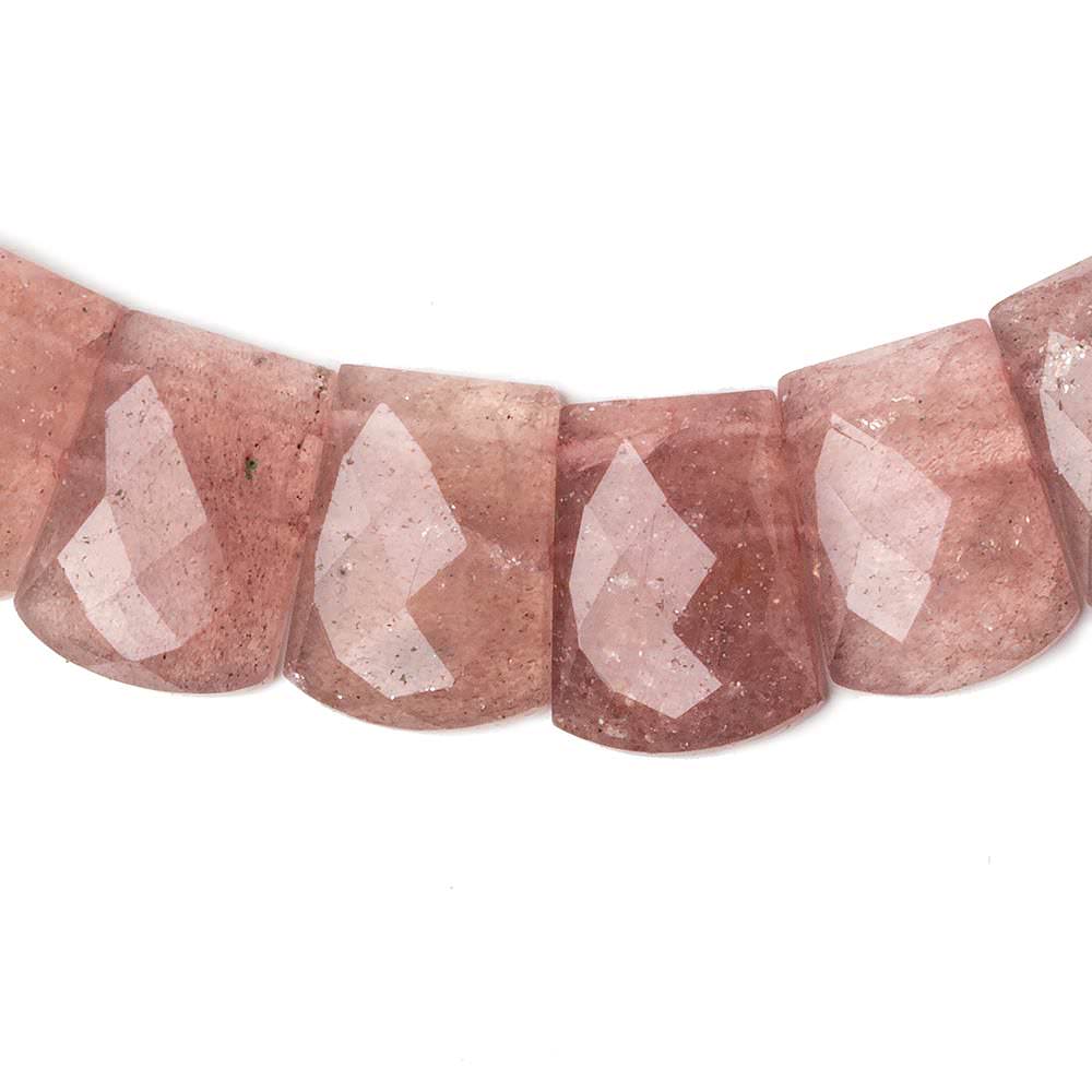 15x10-20x15mm Strawberry Quartz double drilled faceted fancy shape collar 34 beads - Beadsofcambay.com
