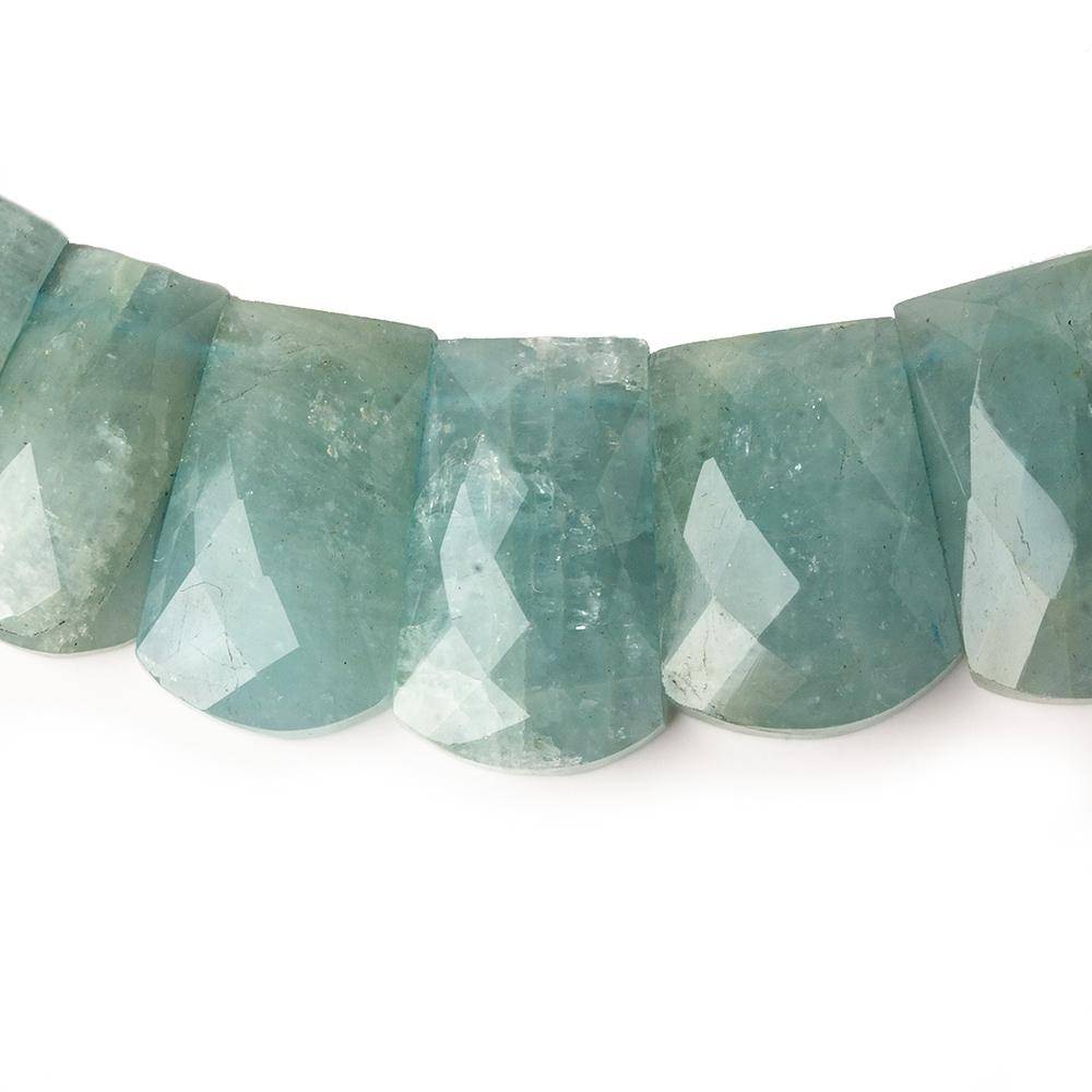 15x10-21x14mm Milky Aquamarine double drilled faceted fancy shape collar 33 beads - Beadsofcambay.com