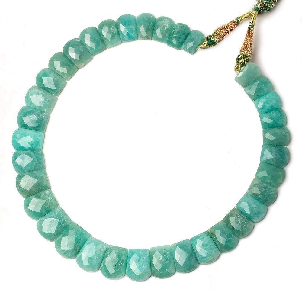 15x10-21x15mm Amazonite double drilled faceted fancy shape collar 35 beads - Beadsofcambay.com