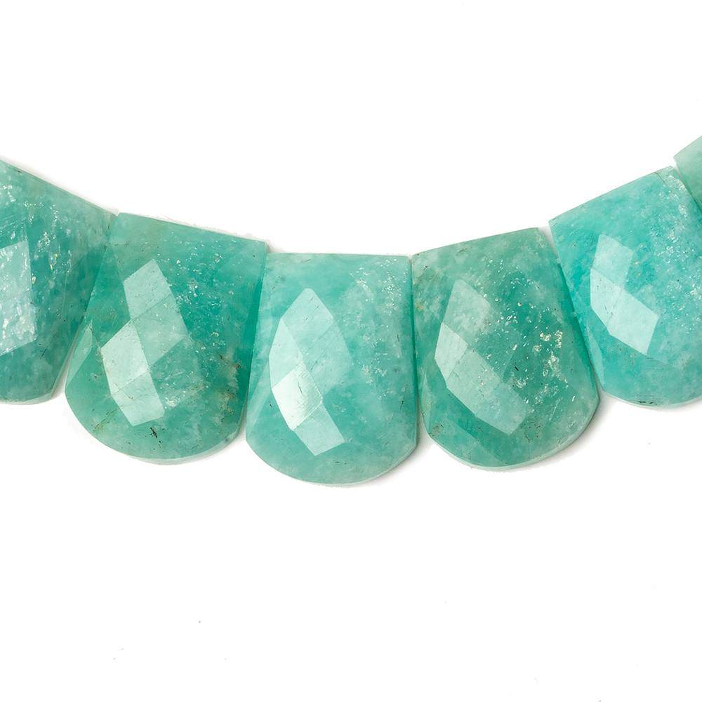 15x10-21x15mm Amazonite double drilled faceted fancy shape collar 35 beads - Beadsofcambay.com
