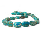 15x10-25x17mm Peruvian Blue Opal with Matrix plain oval nugget beads 18 inch 23 pcs A - Beadsofcambay.com