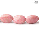 15x10mm Thulite Plain Oval Beads 8 inch 13 pieces A 1mm drill hole - Beadsofcambay.com