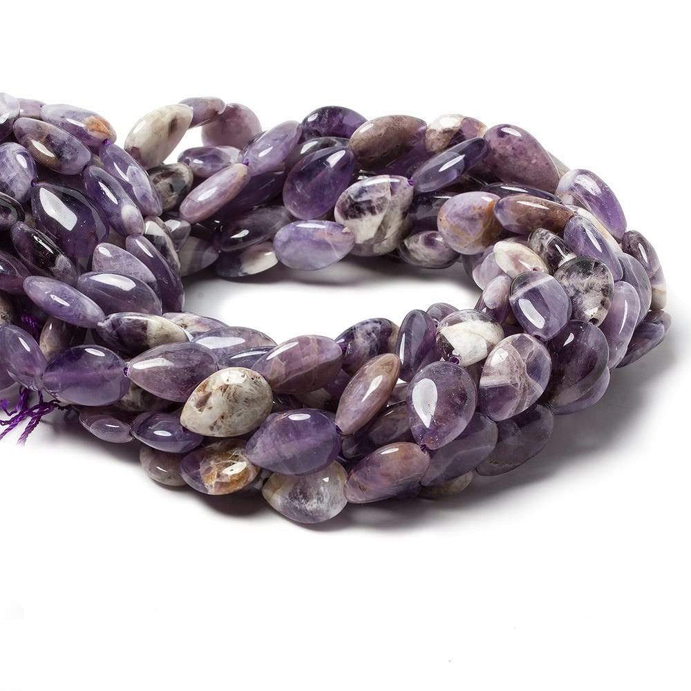 15x10x5mm Cape Amethyst straight drilled plain pears 15 inch 27 beads - Beadsofcambay.com