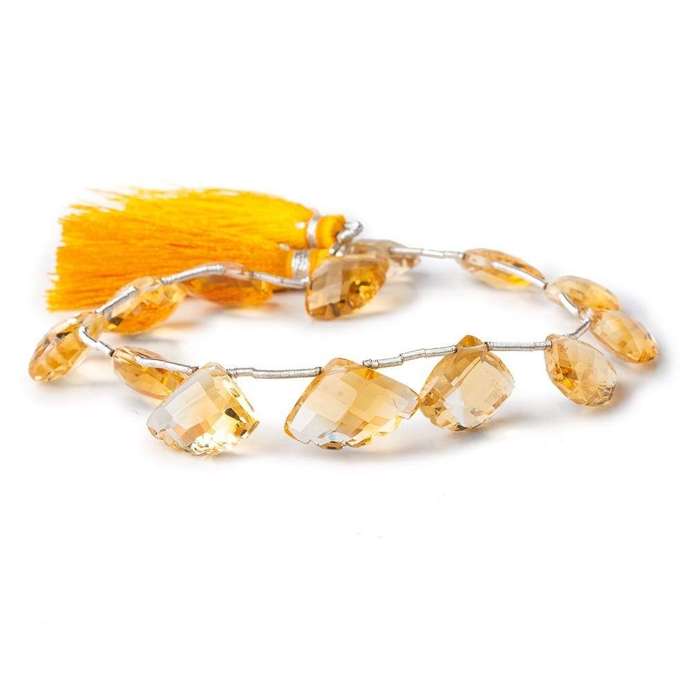 15x11-17x11mm Madeira Citrine Faceted Fan Beads 8.25 inch 13 pieces - Beadsofcambay.com