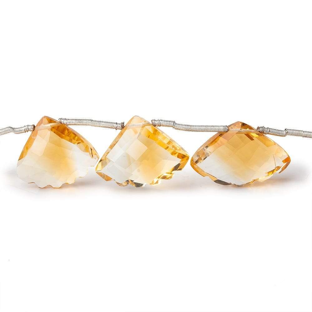 15x11-17x11mm Madeira Citrine Faceted Fan Beads 8.25 inch 13 pieces - Beadsofcambay.com