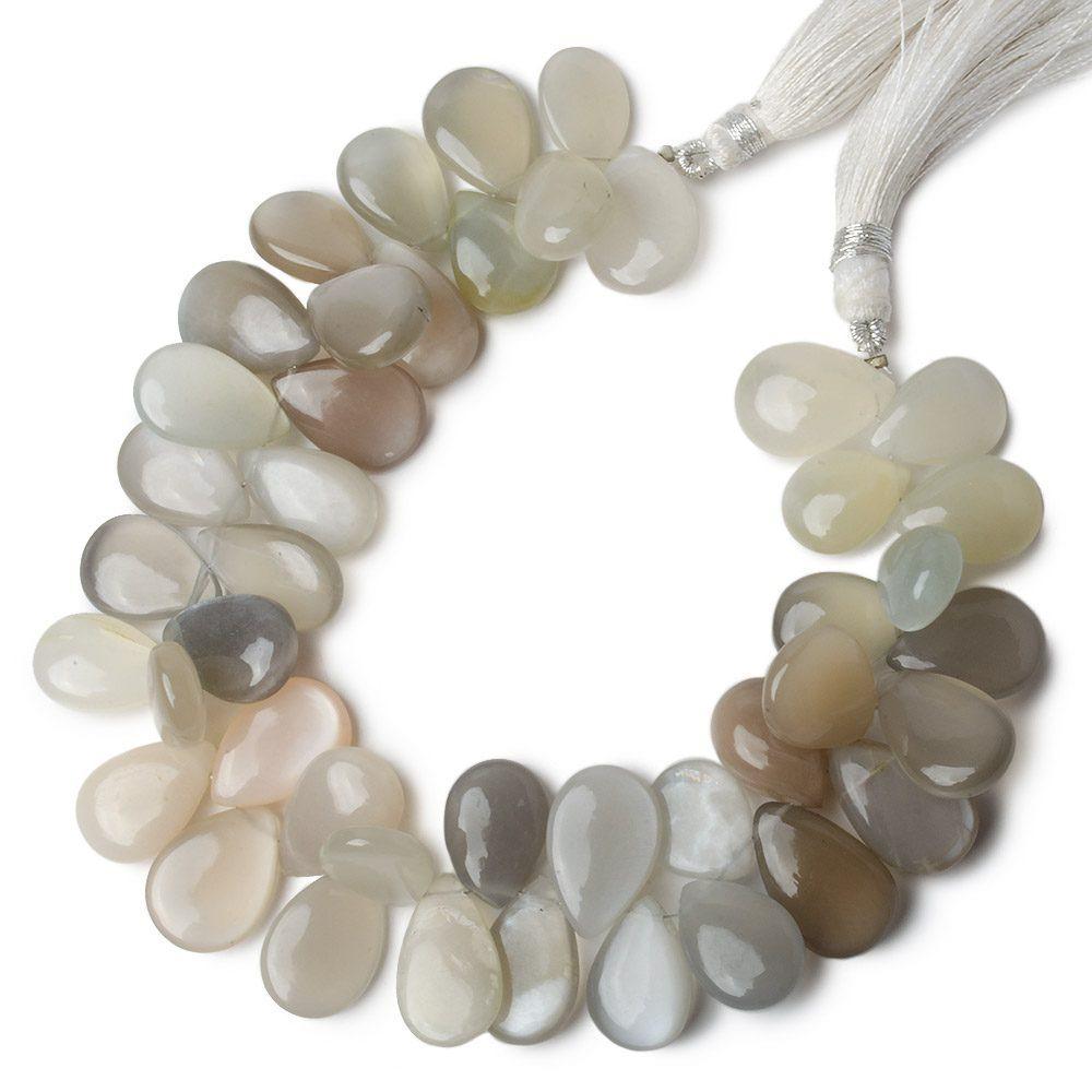 15x11-18x12mm Multi Color Moonstone Plain Pear Beads 8.5 inch 44 pcs AA - Beadsofcambay.com