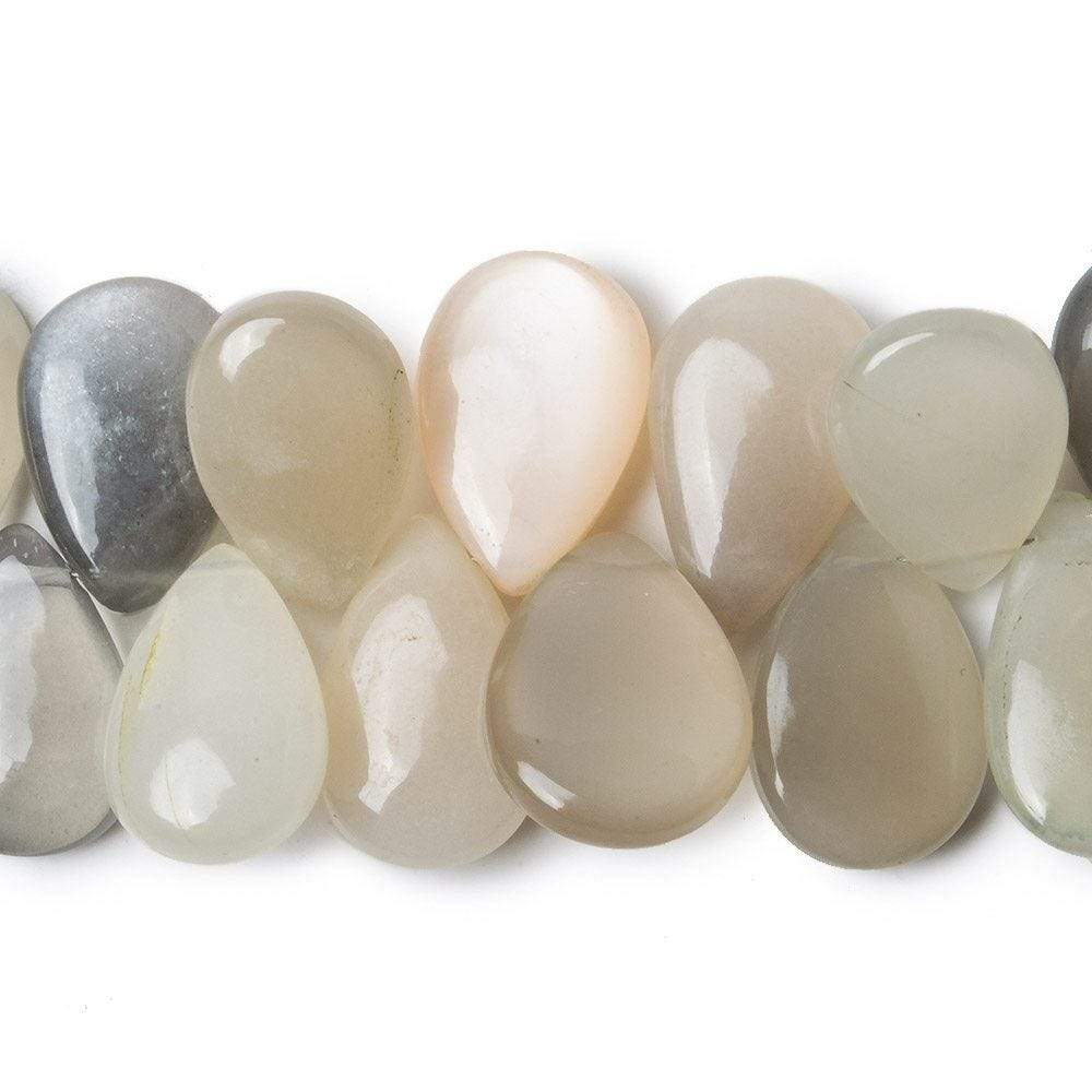 15x11-18x12mm Multi Color Moonstone Plain Pear Beads 8.5 inch 44 pcs AA - Beadsofcambay.com