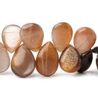 15x11-20x13mm Sunstone & Moonstone Plain Pear Beads 8.5 inch 36 pieces - Beadsofcambay.com