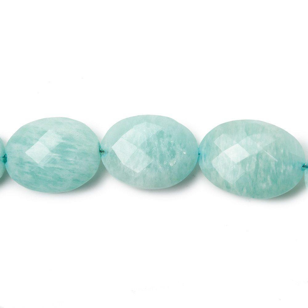 15x11mm - 17x12mm Amazonite Straight Drilled Faceted Oval Beads 8 inch 12 pieces - Beadsofcambay.com