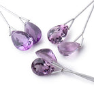 15x11mm Amethyst Pavilion Faceted Pear Focal Set of 2 Beads AAA - Beadsofcambay.com